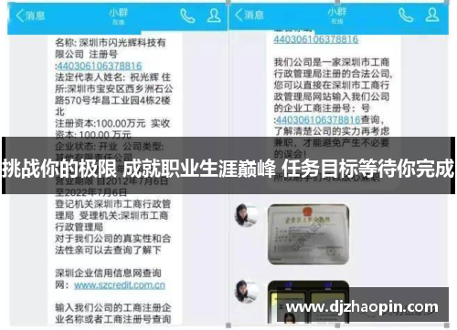 挑战你的极限 成就职业生涯巅峰 任务目标等待你完成